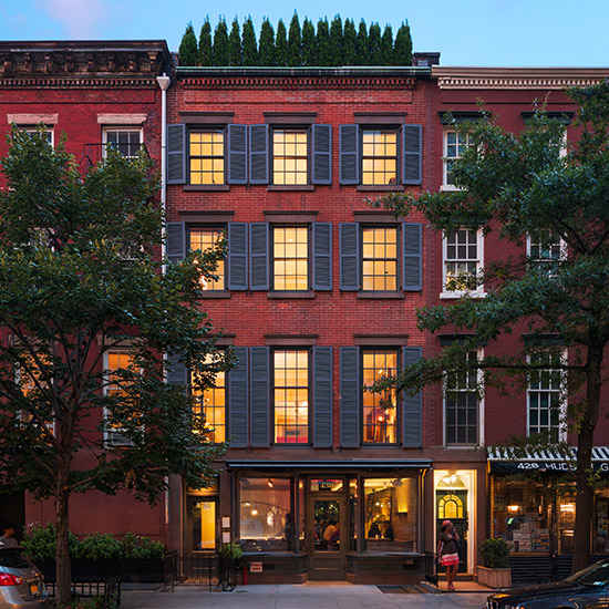 A renovation and enlargement of a historic mixed-use townhouse comprised of a restaurant and residential units adds functionality, openness, and green space.